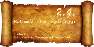 Rothmüller Györgyi névjegykártya